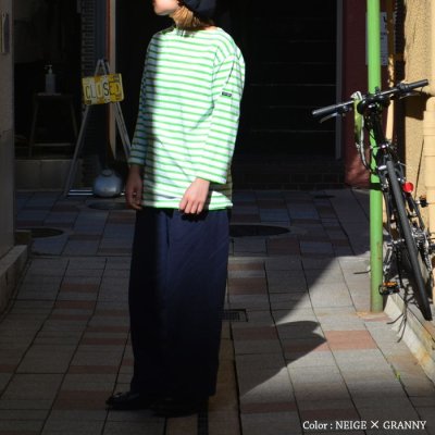 画像7: ＜OUTLET＞SAINT JAMES（セントジェームス）MORLAIX 3/4（モーレ七分袖）/NEIGE×GRANNY（ホワイト×グラニーグリーン）※T3サイズのみ