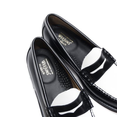 画像7: G.H.BASS（ジーエイチバス）LARSON Moc Penny Loafer（ラーソン：モックペニーローファー）"Leather Sole" / Black×White（ブラック×ホワイト）