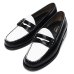 画像1: G.H.BASS（ジーエイチバス）LARSON MOC PENNY LOAFER（ラーソンモックペニーローファー）レザーソール/Black×White（ブラック×ホワイト） (1)