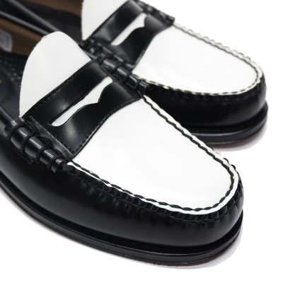 画像6: G.H.BASS（ジーエイチバス）LARSON Moc Penny Loafer（ラーソン：モックペニーローファー）"Leather Sole" / Black×White（ブラック×ホワイト）