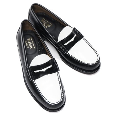 画像4: G.H.BASS（ジーエイチバス）LARSON Moc Penny Loafer（ラーソン：モックペニーローファー）"Leather Sole" / Black×White（ブラック×ホワイト）