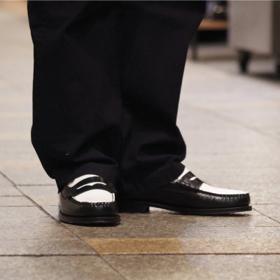 画像9: G.H.BASS（ジーエイチバス）LARSON Moc Penny Loafer（ラーソン：モックペニーローファー）"Leather Sole" / Black×White（ブラック×ホワイト）