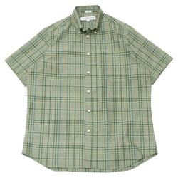 INDIVIDUALIZED SHIRTS（インディビジュアライズドシャツ）Classic Fit Short Sleeve MBDM B.D.Shirt（クラシックフィットショートスリーブボタンダウンシャツ）"HOT WEATHER MADRAS" / Basil（バジル）
