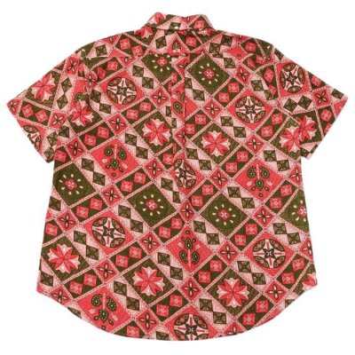 画像2: ENGINEERED GARMENTS（エンジニアードガーメンツ）Popover BD Shirt（ポップオーバーボタンダウンシャツ）"Cotton Ethno Print"/ Pink×Olive（ピンク×オリーブ）