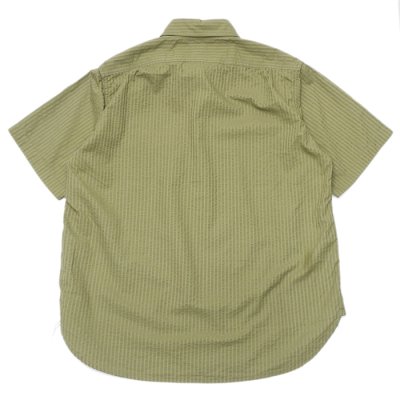 画像2: Post O'Alls（ポストオーバーオールズ）NAVY CUT SS（ネイビーカットSS）Seersucker / Olive（オリーブ）