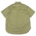 画像2: Post O'Alls（ポストオーバーオールズ）NAVY CUT SS（ネイビーカットSS）Seersucker / Olive（オリーブ） (2)