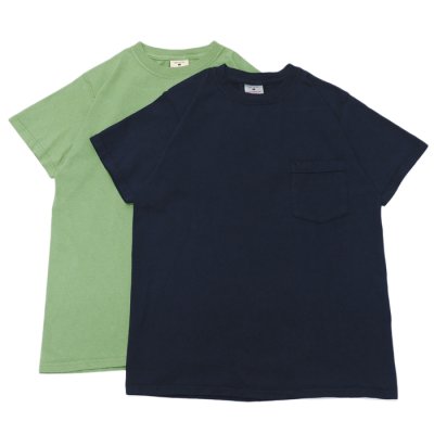 画像1: Goodwear（グッドウェア）Short Sleeve Crew Neck Pocket Tee（ショートスリーブクルーネックポケット付Tシャツ）/Navy（ネイビー）・Used Green（ユーズドグリーン）