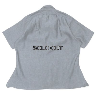 画像2: 『OUTLET』INDIVIDUALIZED SHIRTS（インディビジュアライズドシャツ）Camp Collar Short Sleeve Shirt（キャンプカラーショートスリーブシャツ）"LINEN TWILL" / Navy（ネイビー）※Lサイズのみ