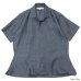 画像2: INDIVIDUALIZED SHIRTS（インディビジュアライズドシャツ）Camp Collar Short Sleeve Shirt（キャンプカラーショートスリーブシャツ）"LINEN"/Navy（ネイビー）・Black（ブラック） (2)