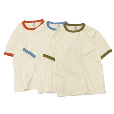 画像1: Good On（グッドオン）Short Sleeve Ringer Tee（ショートスリーブリンガーTシャツ）"Reactive Dye"/Orange（オレンジ）・Smoky Blue（スモーキブルー）・Olive（オリーブ）