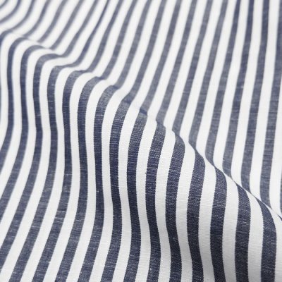 画像7: *A VONTADE（アボンタージ）Banded Collar Shirts（バンドカラーシャツ）"Cotton Linen Chambray" / Navy Stripe（ネイビーストライプ）