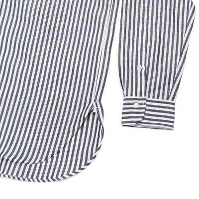 画像5: *A VONTADE（アボンタージ）Banded Collar Shirts（バンドカラーシャツ）"Cotton Linen Chambray" / Navy Stripe（ネイビーストライプ）