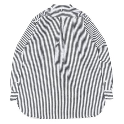 画像2: A VONTADE（アボンタージ）Banded Collar Shirts（バンドカラーシャツ）Cotton Linen Chambray/Navy Stripe（ネイビーストライプ）