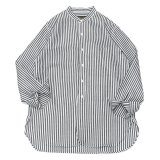 A VONTADE（アボンタージ）Banded Collar Shirts（バンドカラーシャツ）Cotton Linen Chambray/Navy Stripe（ネイビーストライプ）
