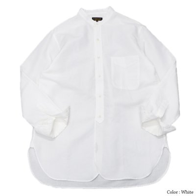 画像2: *A VONTADE（アボンタージ）Banded Collar Shirts（バンドカラーシャツ）"Cotton Linen Chambray" / White（ホワイト）・Black（ブラック）