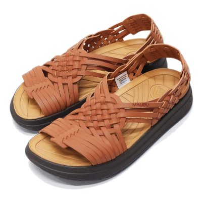 画像1: MALIBU SANDALS（マリブサンダルズ）CANYON（キャニオン）VEGAN LEATHER/Whiskey×Dark Brown（ウイスキー×ダークブラウン）