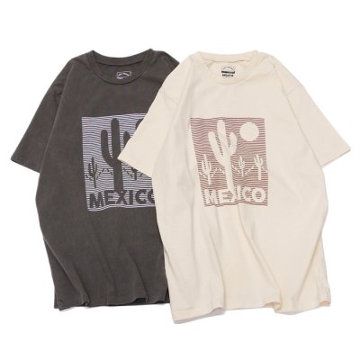 画像1: Mixta（ミクスタ）Short Sleeve Print Tee（ショートスリーブプリントTシャツ）"MEXICO"/Natural（ナチュラル）・Vintage Black（ヴィンテージブラック）