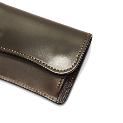 画像3: WILD SWANS（ワイルドスワンズ）TONGUE（タング）マルチコインケース/ダークコニャック"シェルコードバン"×ダークブラウン"型押しイングリッシュブライドル"