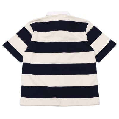 画像2: BARBARIAN（バーバリアン）カジュアルラガーシャツショートスリーブ ”TWO COLOUR STRIPES" / Navy×Ivory（ネイビー×アイボリー）