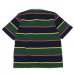 画像2: BARBARIAN（バーバリアン）Light Weight Rugby Collar Shirt S/S（ライトウェイト ラグビーカラーシャツS/S） ”ALTERNATING STRIPES" / Navy×Gold×Bottle×Red（ネイビー×ゴールド×ボトル×レッド） (2)
