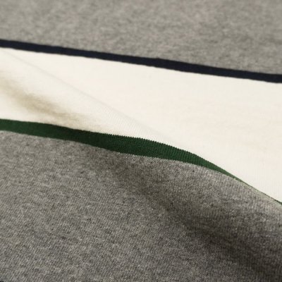 画像6: BARBARIAN（バーバリアン）Light Weight Rugby Collar Shirt S/S（ライトウェイト ラグビーカラーシャツS/S） "ALTERNATING STRIPES" / Ivory×Bottle×Oxford×Navy（アイボリー×ボトル×オックスフォード×ネイビー）