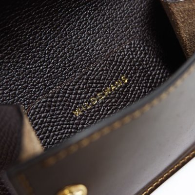 画像8: WILD SWANS（ワイルドスワンズ）TONGUE（タング）マルチコインケース/ダークコニャック"シェルコードバン"×ダークブラウン"型押しイングリッシュブライドル"