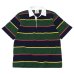 画像1: BARBARIAN（バーバリアン）Light Weight Rugby Collar Shirt S/S（ライトウェイト ラグビーカラーシャツS/S） ”ALTERNATING STRIPES" / Navy×Gold×Bottle×Red（ネイビー×ゴールド×ボトル×レッド） (1)