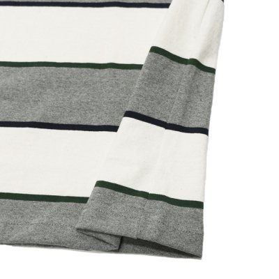 画像5: BARBARIAN（バーバリアン）Light Weight Rugby Collar Shirt S/S（ライトウェイト ラグビーカラーシャツS/S） "ALTERNATING STRIPES" / Ivory×Bottle×Oxford×Navy（アイボリー×ボトル×オックスフォード×ネイビー）