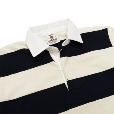 画像3: BARBARIAN（バーバリアン）カジュアルラガーシャツショートスリーブ ”TWO COLOUR STRIPES" / Navy×Ivory（ネイビー×アイボリー）