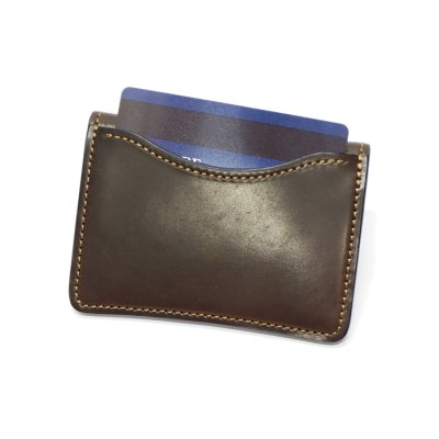 画像9: WILD SWANS（ワイルドスワンズ）TONGUE（タング）マルチコインケース/ダークコニャック"シェルコードバン"×ダークブラウン"型押しイングリッシュブライドル"