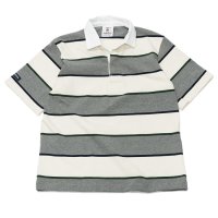 BARBARIAN（バーバリアン）Light Weight Rugby Collar Shirt S/S（ライトウェイト ラグビーカラーシャツS/S） "ALTERNATING STRIPES" / Ivory×Bottle×Oxford×Navy（アイボリー×ボトル×オックスフォード×ネイビー）