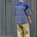 画像12: BARBARIAN（バーバリアン）カジュアルヘンリーネックシャツショートスリーブ "BASQUE STRIPES" レディース / Yellow×White（イエロー×ホワイト）・Dk.Ocean×White（ダークオーシャン×ホワイト）