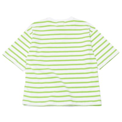 画像3: BARBARIAN（バーバリアン）W's Casual Crew Neck Shirt S/S（ウィメンズカジュアルクルーネックシャツショートスリーブ ）”TWO COLOUR STRIPES"  / White×Apple（ホワイト×アップル）・White×Brown（ホワイト×ブラウン）
