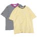 画像1: BARBARIAN（バーバリアン）カジュアルクルーネックシャツショートスリーブ 　”1/2 TWO COLOUR STRIPES” / Yellow×White+Graphite（イエロー×ホワイト+グラファイト）・Black×White+Raspberry（ブラック×ホワイト+ラズベリー） (1)