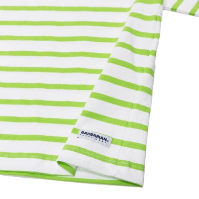 画像8: BARBARIAN（バーバリアン）W's Casual Crew Neck Shirt S/S（ウィメンズカジュアルクルーネックシャツショートスリーブ ）”TWO COLOUR STRIPES"  / White×Apple（ホワイト×アップル）・White×Brown（ホワイト×ブラウン）