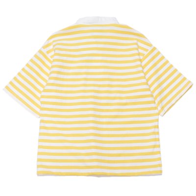画像2: 『OUTLET』BARBARIAN（バーバリアン）カジュアルヘンリーネックシャツショートスリーブ "BASQUE STRIPES" レディース / Yellow×White（イエロー×ホワイト）※Mサイズのみ