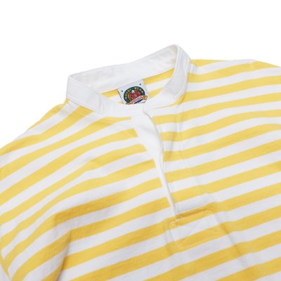 画像3: BARBARIAN（バーバリアン）W's Casual Henry Neck Shirt S/S（ウィメンズ カジュアルヘンリーネックシャツショートスリーブ） "BASQUE STRIPES" / Yellow×White（イエロー×ホワイト）