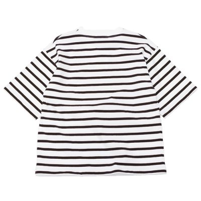 画像5: BARBARIAN（バーバリアン）W's Casual Crew Neck Shirt S/S（ウィメンズカジュアルクルーネックシャツショートスリーブ ）”TWO COLOUR STRIPES"  / White×Apple（ホワイト×アップル）・White×Brown（ホワイト×ブラウン）