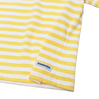 画像5: BARBARIAN（バーバリアン）W's Casual Henry Neck Shirt S/S（ウィメンズ カジュアルヘンリーネックシャツショートスリーブ） "BASQUE STRIPES" / Yellow×White（イエロー×ホワイト）