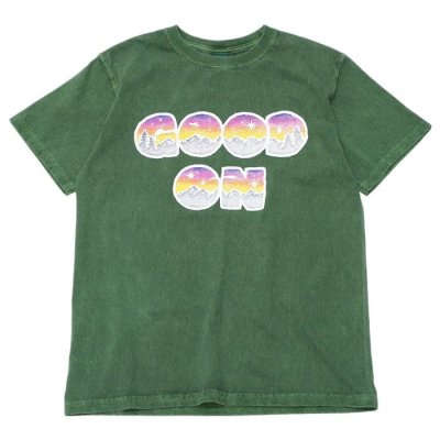 画像1: Good On（グッドオン）Short Sleeve Crew Neck Batik Print Tee（ショートスリーブクルーネックバティックプリントTシャツ）"GOOD ON"/Dk.Green（ダークグリーン）