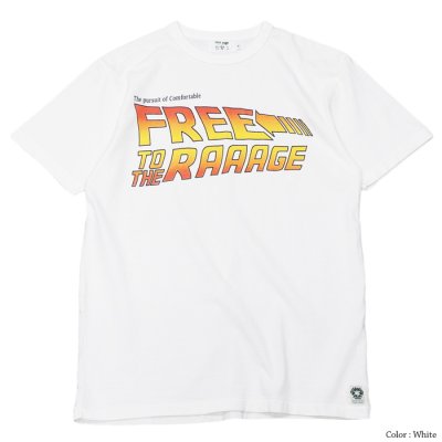画像2: free rage（フリーレイジ）リサイクルコットンプリントTee"FREE to the RAGE" / White（ホワイト）・Sumi（スミクロ）