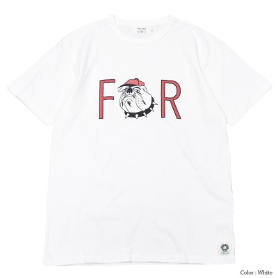 画像2: free rage（フリーレイジ）リサイクルコットンプリントTee"Bulldog"/White（ホワイト）・Gray（グレー）