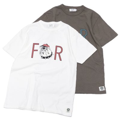 画像1: free rage（フリーレイジ）リサイクルコットンプリントTee"Bulldog"/White（ホワイト）・Gray（グレー）