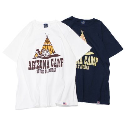 画像4: STUDIO D'ARTISAN（ステュディオ・ダ・ルチザン）USAコットンプリントＴシャツ"ARIZONA CAMP" / Navy（ネイビー）※XLサイズのみ