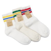 Mauna Kea（マウナケア）スラブネップ3本ラインソックス"レディース"/Yellow×Blue（イエロー×ブルー）・Green×Yellow（グリーン×イエロー）・Red×Navy（レッド×ネイビー）※3足までメール便発送可※