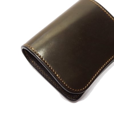 画像3: WILD SWANS（ワイルドスワンズ）PALM-V2（パームV2）コンパクトウォレット/ダークコニャック"シェルコードバン"×ダークブラウン"型押しイングリッシュブライドル"