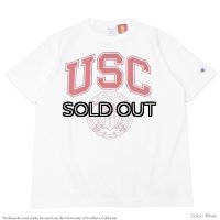 Champion（チャンピオン）T1011 US Print T-Shirt（ティーテンイレブンUSプリントTシャツ）"USC・Made in USA" / White（ホワイト）