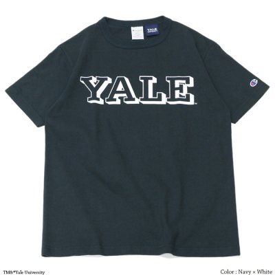 画像1: Champion（チャンピオン）T1011 US Print T-Shirt（ティーテンイレブンUSプリントTシャツ）"YALE" / Navy×White（ネイビー×ホワイト）Made in USA