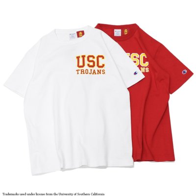 画像1: Champion（チャンピオン）T1011 US Print T-Shirt（ティーテンイレブンUSプリントTシャツ）"USC"/White×Maroon（ホワイト×マルーン）・Cardinal（カーディナル）Made in USA