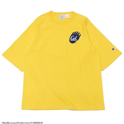 画像1: Champion（チャンピオン）T1011 US Print Raglan Sleeve T-Shirt（ティーテンイレブンUSプリントラグランスリーブTシャツ）"UC.BERKELEY"/Yellow（イエロー）Made in USA
